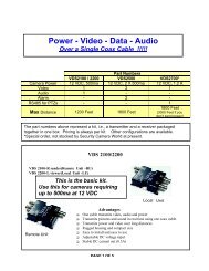Power - Video - Data - Audio - Security Camera World