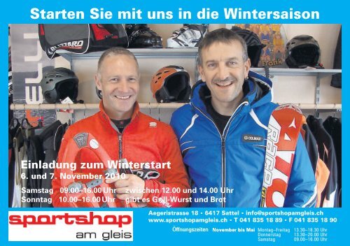 Starten Sie mit uns in die Wintersaison - Sportshop am Gleis