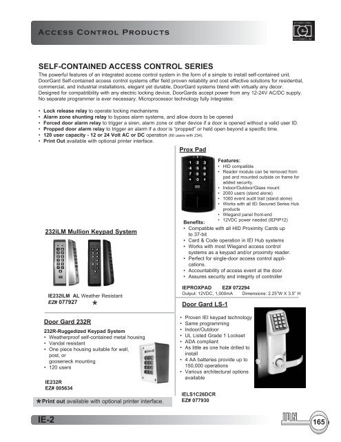 Door Control Iei Command Control Series Weather Resistant Keypad
