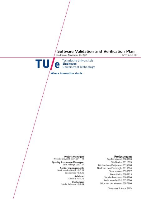 Software Validation and Verification Plan - Technische Universiteit ...
