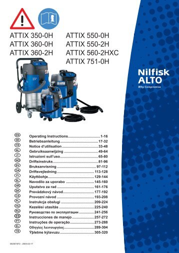 attix 350-0h attix 360-0h attix 360-2h attix 550-0h ... - Nilfisk PARTS