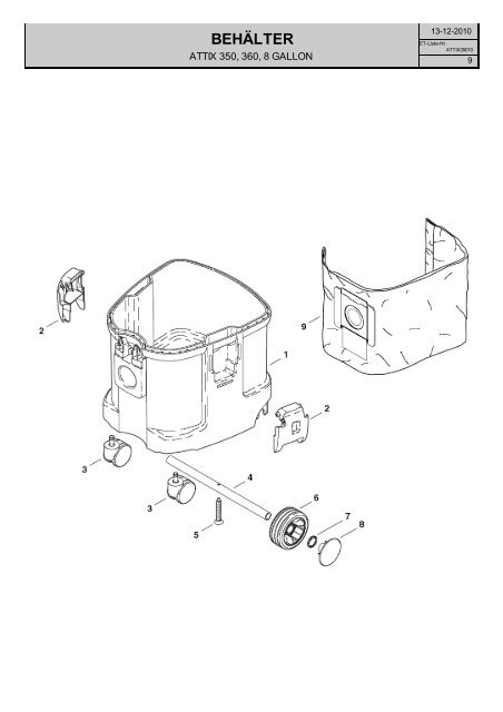 ATTIX 350, 360, 8 GALLON - Wap Nilfisk Alto Shop