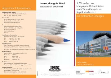 1. Workshop zur komplexen Rehabilitation nach Tumortherapie im ...