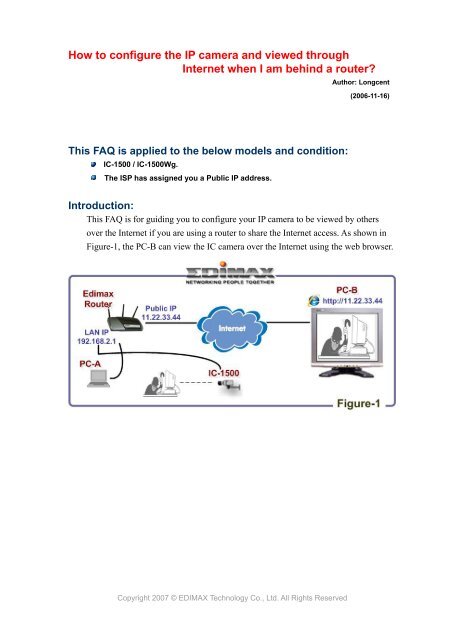 How to configure the IP camera and viewed through ... - Edimax