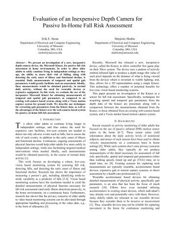 Evaluation of an Inexpensive Depth Camera for Passive In-Home ...