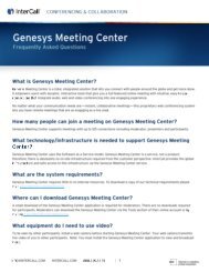 Genesys Meeting Center FAQs - InterCall