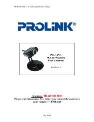 PROLiNK PCC1310 camera User's Manual