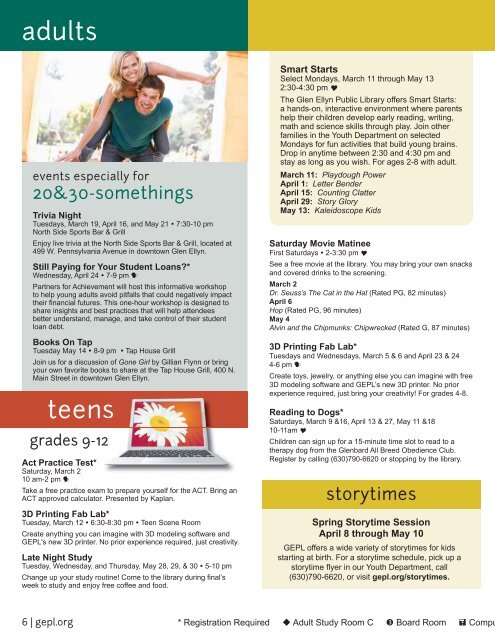 Glen Ellyn Public Library Spring 2013 Event Guide