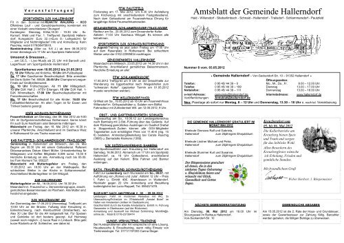Amtsblatt der Gemeinde Hallerndorf