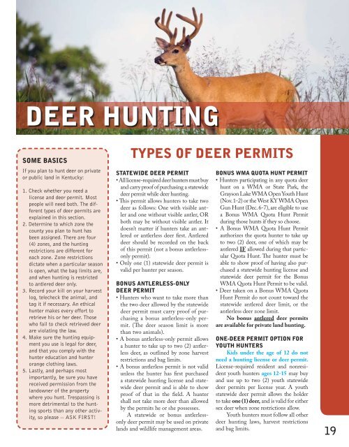 deer hunting - Kentucky Department of Fish and Wildlife Resources