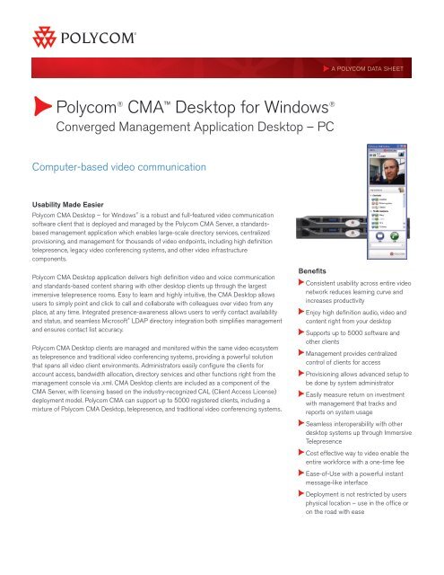 CMA Desktop Data Sheet - Polycom