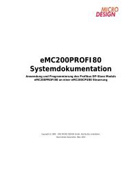 eMC200PROFI80 Systemdokumentation - MICRODESIGN GmbH