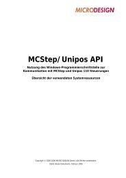 MCStep/Unipos API - MICRODESIGN GmbH