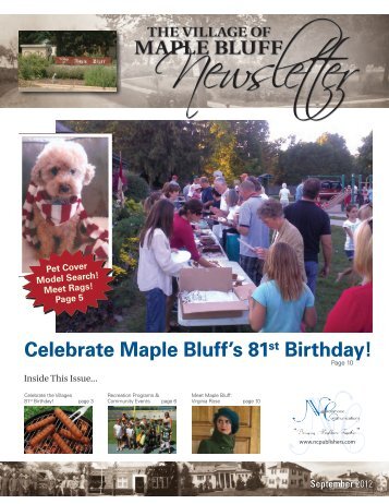 Celebrate Maple Bluff's 81st Birthday! - Village of Maple Bluff