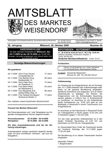 AMTSBLATT - Gemeinde Weisendorf