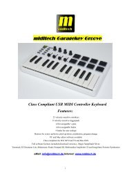 Standard Midi Controller (CC) numbers