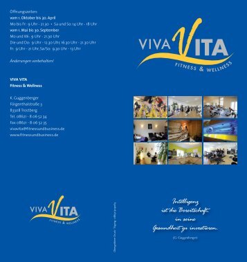 Preise siehe Flyer (Link) - Viva Vita Fitness & Wellness Trostberg