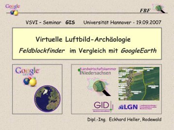 Virtuelle Luftbildarchäologie : Vergleich zwischen Feld