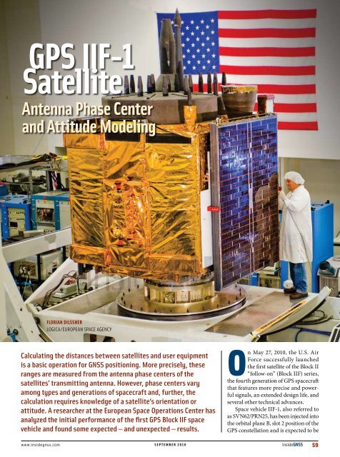 Gps IIF-1 satellite Antenna phase Center and Attitude modeling