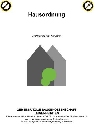 Hausordnung - Baugenossenschaft-eigenheim.de