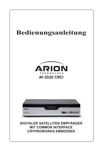 Bedienungsanl. Eycos E 1000 SF - Arion