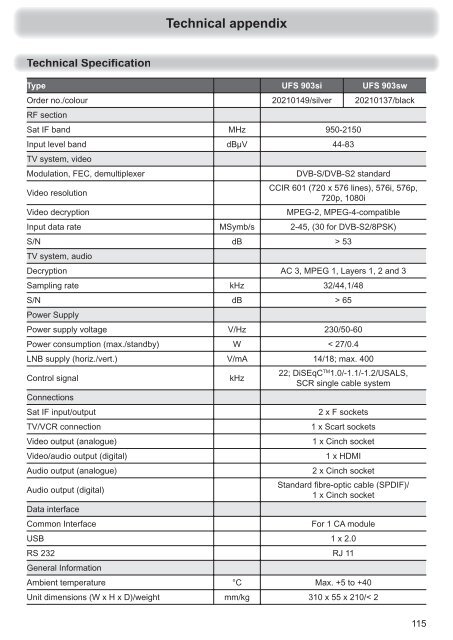 9363637b, Operating manual HDTV Satellite Receiver ... - Kathrein