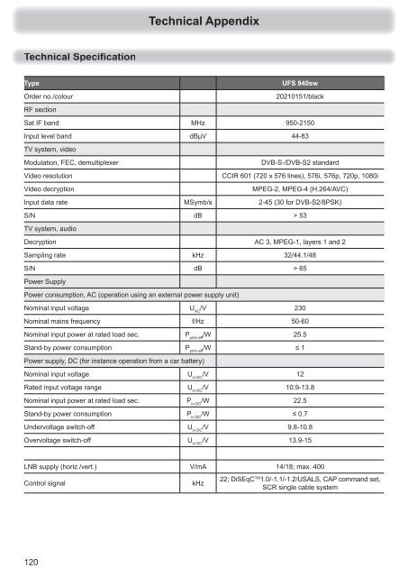 9363692, Operating manual HDTV Satellite receiver UFS ... - Kathrein