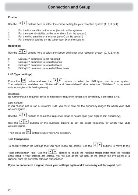 9363692, Operating manual HDTV Satellite receiver UFS ... - Kathrein