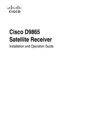 Cisco D9865 Satellite Receiver Installation and Operation Guide