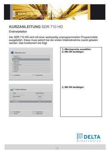 Kurzanleitung SDR 710 HD - DCT Delta