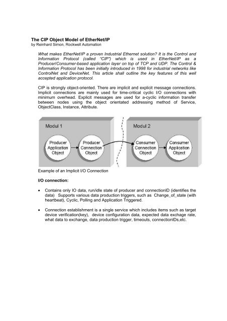 The CIP Object Model of EtherNet/IP - ODVA