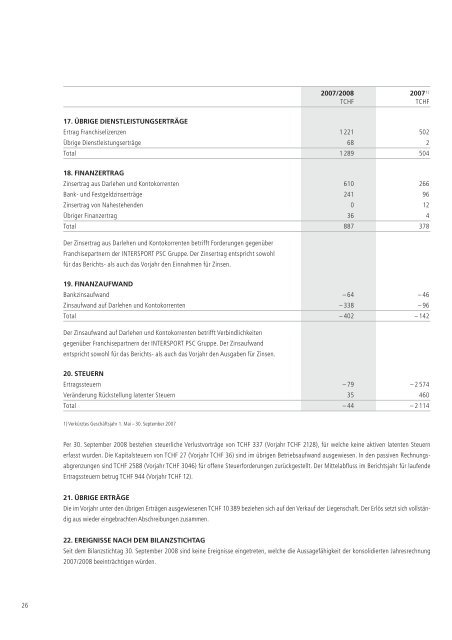 Geschäftsbericht 2007/2008 - Intersport