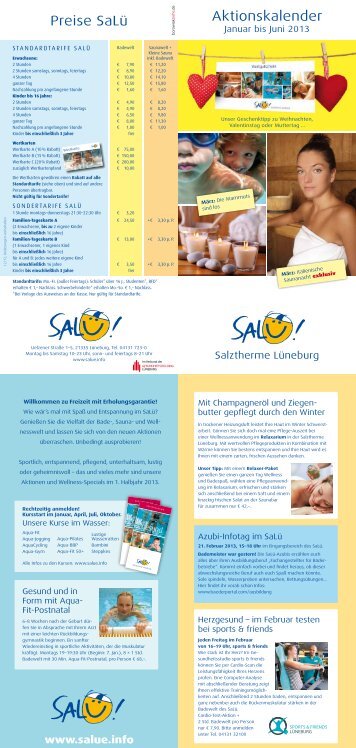 Preise SaLü Aktionskalender - Salü Salztherme Lüneburg