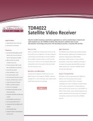 TECHNICAL SPECIFICATIONS—TDR4022 Satellite Video Receiver