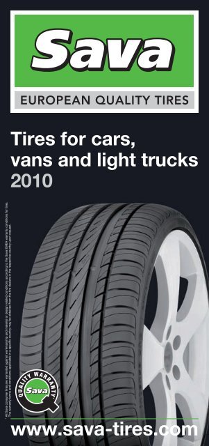 Tires For cars, Vans And Light Trucks 2010 - Sava tire