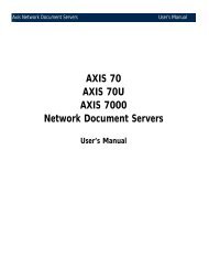AXIS 70 AXIS 70U AXIS 7000 Network Document Servers
