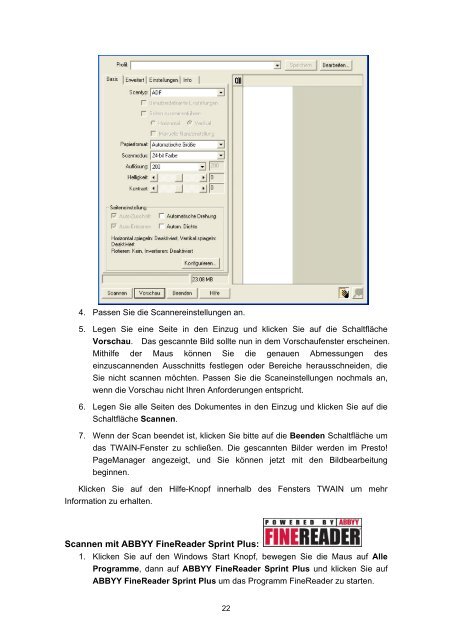 Scanner Manual for ADF Scanner - Plustek