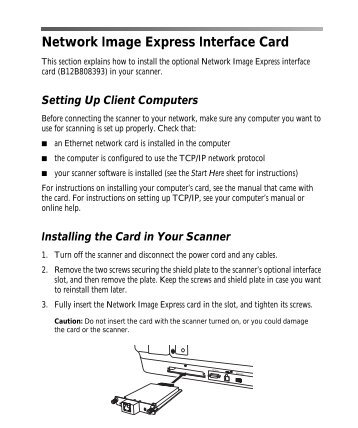 B12B808393 (Epson Network Image Express Card) - User Manual