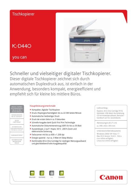 Schneller und vielseitiger digitaler Tischkopierer.