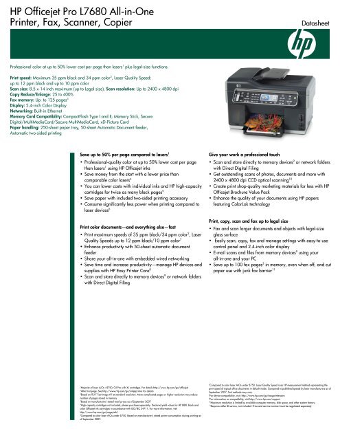HP Officejet Pro L7680 All-in-One Printer, Fax, Scanner, Copier