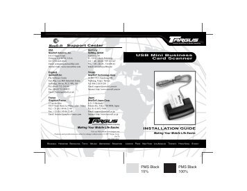 USB Mini Business Card Scanner Installation Guide - Targus