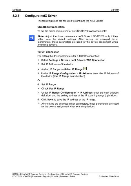 DTM for EtherNet/IP Scanner Devices - Hilscher