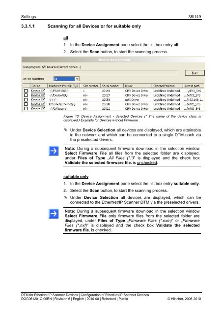 DTM for EtherNet/IP Scanner Devices - Hilscher