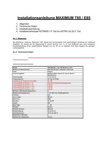 Maximum E-85 - MultiFocus-Antenne - TechnikPlace