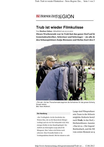 Trub ist wieder Filmkulisse