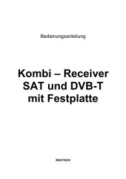 Kombi – Receiver SAT und DVB-T mit Festplatte - TRIAX