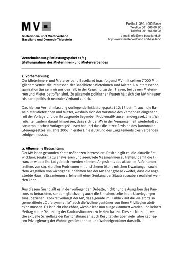 Vernehmlassungsantwort des MV BL (pdf - Mieterverband