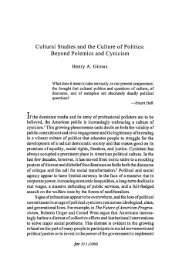 Cultural Studies and the Culture of Politics: Beyond Polemics and Cynicism