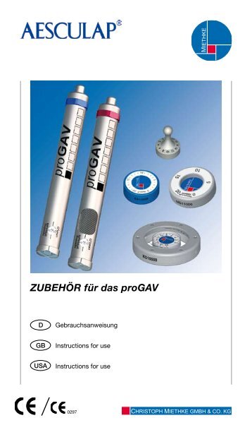 ZUBEHÖR für das proGAV - Christoph Miethke GmbH & Co. KG