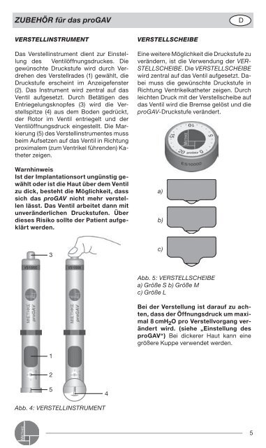 ZUBEHÖR für das proGAV - Christoph Miethke GmbH & Co. KG